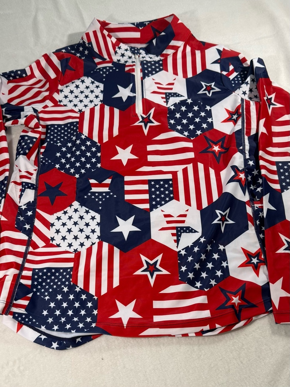 M MOTEEPI Women's UV Protection Sun Shirt. . Stars & Stripes.. Small